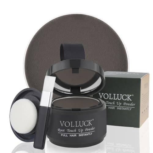 VOLLUCK Polvere per capelli, Naturale a Lunga Durata Hairline powder, Impermeabile Ombretto per Capelli Ricrescita 4g (Castano Scuro)