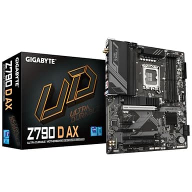 Gigabyte Scheda madre Z790 D AX - Supporta CPU Intel Core di 14a generazione, 12+1+1 fasi VRM digitale, fino a 7600 MHz DDR5 (OC), 3xPCIe 4.0 M.2, Wi-Fi 6E, 2.5GbE LAN, USB 3.2 Gen 2