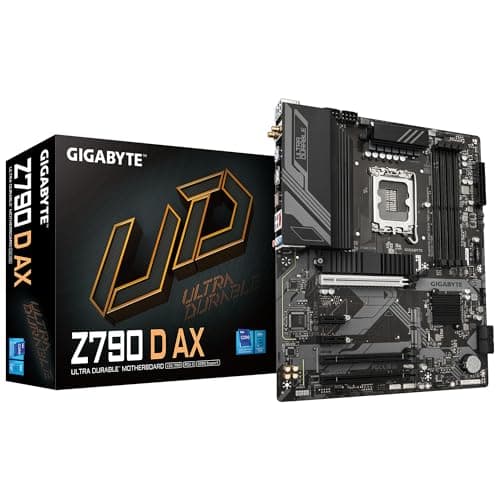 Gigabyte Scheda madre Z790 D AX - Supporta CPU Intel Core di 14a generazione, 12+1+1 fasi VRM digitale, fino a 7600 MHz DDR5 (OC), 3xPCIe 4.0 M.2, Wi-Fi 6E, 2.5GbE LAN, USB 3.2 Gen 2