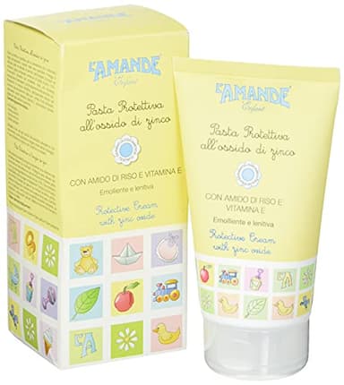 L'AMANDE - Pasta Cambio Pannolino Neonati e Bambini all'Ossido di Zinco, Crema Cambio Pannolino Neonato Protettiva, Emolliente, Lenitiva, Crema Pannolino con Vitamina E e Amido di Riso - Enfant 150 ml