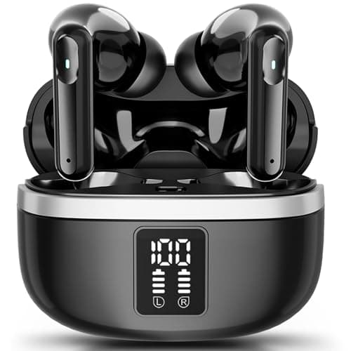 Cuffie Bluetooth, Auricolari Bluetooth 5.3 In Ear Stereo con 4 Microfono ENC, 60 Ore Cuffiette Wireless Cancellazione Rumore, Auricolare IP7 per iPhone e Androide, Earbuds Usb C Sportive per PC TV