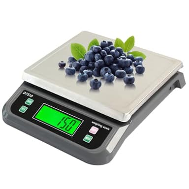 Bilancia da Cucina Digitale Professionale 40kg Grandi Bilancia Alimentare Elettronica Funzione Tara Alta Precisione 1g Acciaio Inossidabile con Display LCD Conteggio PCS e 6 Unità