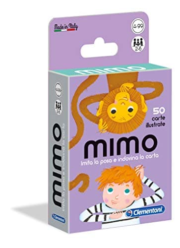 Clementoni - Mimo, Mazzo di 50 Carte per Imitare Pose e Indovinare l'Azione, per Bambini 4+ Anni e Tutta la Famiglia, 2-6 Giocatori, Idea Regalo Made in Italy, Lingua Italiana, 16174