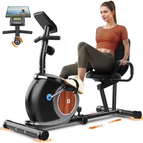 Cyclette Magnetica Per La Casa GYM Con 16 Livelli Di Resistenza, Monitor Digitale LCD, Sedile Confortevole Regolabile Ergonomica Recumbent Ergometro Per Adulti Anziani Ciclismo Fitness Fino a 120 KG
