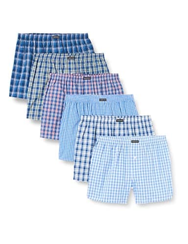 Lower East LE150 Boxer Americani, Multicolore (Business), M (Pacco da 6) Uomo