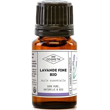 MY COSMETIK - Olio Essenziale di Lavanda - Agricoltura biologica - Botanicamente e biochimicamente definito - 100% puro e naturale - Certificato ECOCERT - Prodotto in Francia - 10 ml