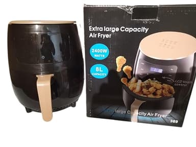 Friggitrice ad Aria XXL, 8L, 2400W, Display LCD Touch, Controllo Digitale, Nero