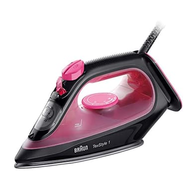 Braun TexStyle 1 SI1070PU, ferro da stiro con 4 anni di garanzia, rivestimento SuperCeramic, punta di precisione, 130 g/min, ricarica semplice da 220 ml, modalità ecologica, sistema antigoccia, 2000 W