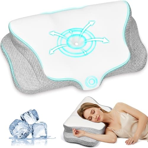 Ehomfory Cuscino Cervicale per Collo e Spalle, Cuscino in Memory Foam Sagomato, Cuscino Ergonomico con Supporto per il Collo per Chi Dorme di Lato, Schiena o Pancia in Giù
