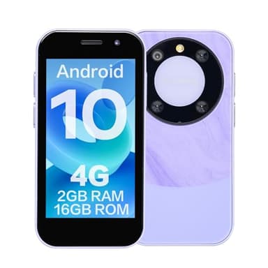 ZOKOE P60pro Mini Cellulare Smartphone per Bambini 3 Pollici Schermo 2000mAh 2GB RAM 16GB ROM 2.0+5.0MP Viso sblocco 4G Nessun Contratto Telefono (Viola)
