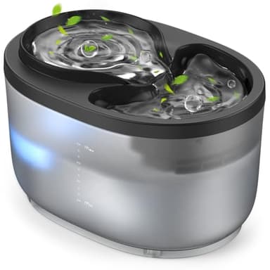 oneisall Fontanella per gatti, 25 dB Ultra Silenziosa Fontana per Gatti da 2,5L pompa a risparmio energetico, Fontanella gatto senza BPA, Fontanella Animali facili da pulire (Fontanella gatto, 2.5L)