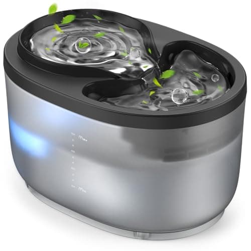 oneisall Fontanella per gatti, 25 dB Ultra Silenziosa Fontana per Gatti da 2,5L pompa a risparmio energetico, Fontanella gatto senza BPA, Fontanella Animali facili da pulire (Fontanella gatto, 2.5L)