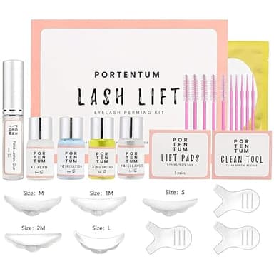 PORTENTUM Kit Laminazione Ciglia Aggiornato 2024, Kit Professionale Semipermanente Per Ciglia Arricciate Adatto Per Uso Domestico e Salone