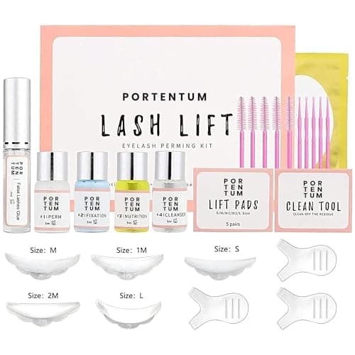 PORTENTUM Kit Laminazione Ciglia Aggiornato 2024, Kit Professionale Semipermanente Per Ciglia Arricciate Adatto Per Uso Domestico e Salone