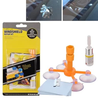 KOAHDE Kit Riparazione Parabrezza Auto,Kit di Riparazione per Parabrezza,Glass Repair Liquido Kit,Kit Riparazione Parabrezza,Kit Riparazione Vetro Auto,per Riparare Le Incrinature e Graffi,1set