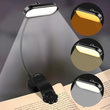 LWMTT16 Leds Lampada Da Lettura,360° Regolazione Flessibile Luce Notturna, Luce Per Lettura Libri A Letto,Usb Con Pinza Luce Da Lettura Idea Regalo Compleanno E Natale