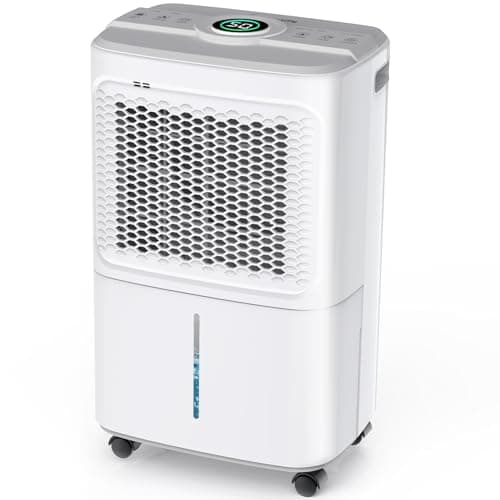 Crecolife Deumidificatore Elettrico a Risparmio Energetico, 12 L/24 H, 190 W, per 20 m² con Display Digitale e Pannello di Controllo Touch, 3 Modalità di Deumidificazione, 2 opzioni di