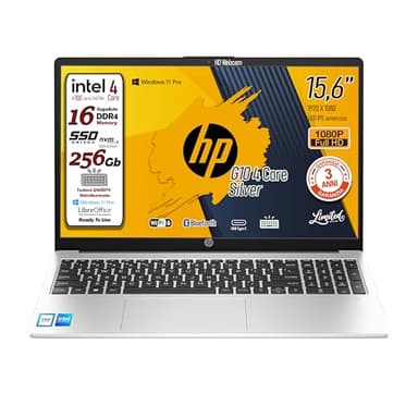 HP 250 G10 2025 notebook, Ram 16GB, SSD 256Gb, Display FullHD 15.6", Cpu Intel N100 4Core fino a 3,4 GHz, tastiera retroilluminata, Win 11 Pro, 3 anni di garanzia, pronto All'uso, Italia