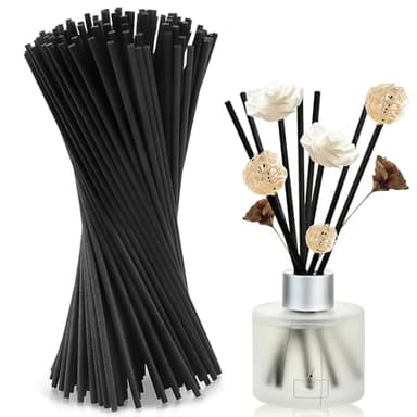 Bastoncini per Diffusori 40 cm x 4 mm 100Pezzi Nero Profumatore Ambiente Bastoncini Diffusore Nasoterapia Profumo per Camera Spa Casa e Ufficio Dispenser di Fragranza