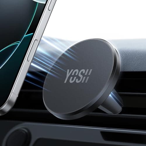 YOSH Porta Cellulare Auto per MagSafe, Supporto Telefono Auto Magnetico per Presa d'Aria, Calamita per Cellulare per iPhone 16/15/14/13/12 & custodia Mag-Safe, senza piastre metalliche extra