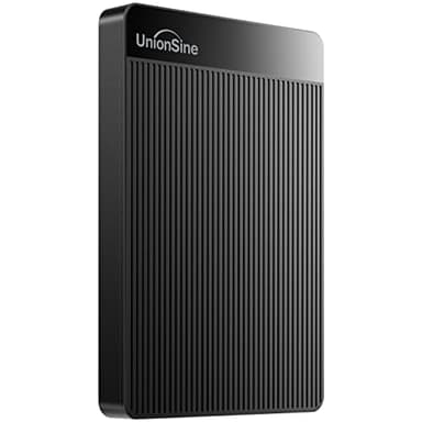 UnionSine Hard Disk Esterno 2,5" 5TB Ultra Slim Portatile USB3.0 SATA HDD Storage per PC, Macbook, PS4, PS5, Xbox series, Wii u, TV (Nero) HD2510