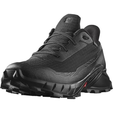 Salomon Alphacross 5 Gore-Tex Scarpe Impermeabili da Trail Running da Uomo, Grip potente, Protezione dalle intemperie e dall'acqua, Comfort a lunga durata, Black/Black/Ebony, 43 1/3 EU