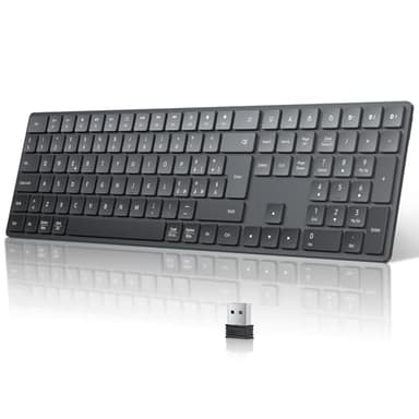 TECURS Tastiera Wireless Bluetooth, Tastiera Senza Fili Full-Size, Tastiera da Ufficio Multi-Dispositivo con 3 Canali Bluetooth per PC Computer Windows Mac, Tastiera Layout Italiano QWERTY, Nero