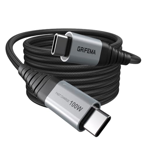 GRIFEMA Cavo USB-C a USB-C 100W [2m], Ricarica Rapida PD 5A QC4.0, Nylon Intrecciato, Cavo Tipo C per iPhone 16 15 Pro, Samsung S23 S22, iPad Pro, MacBook, Google Pixel 7 Pro e Altri