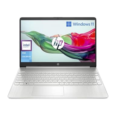 HP Laptop 15s-fq3003sl, Notebook, Intel Celeron N4500, RAM 4GB DDR4, SSD 128 GB, Grafica Intel UHD, Schermo 15.6” FHD Antiriflesso, Webcam 720p, Lettore Schede SD, Windows 11 S, Microsoft 365, Argento