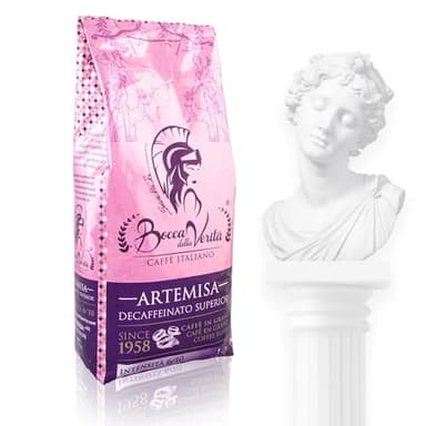 BOCCA DELLA VERITA Caffe in Grani Italiano Idea Regalo Aroma ARTEMISA Caffè Decaffeinato in Grani 1 Sacco da 1 Kg Caffe in Chicchi Tostato Naturalmente e Artigianalmente, Rainforest e UTZ
