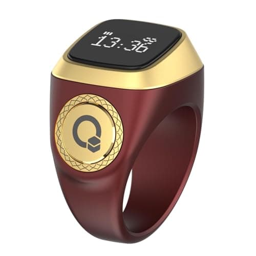 Anello per il di preghiera – Anello vibrante intelligente | Anello promemoria impermeabile | Smart Ring con connessione cellulare, timer preghiera, allarme vibrazione per