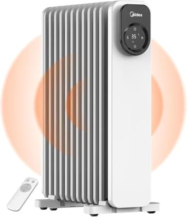 Midea NY2311-24UR, Radiatore a Olio con 11 alette, LED Touchscreen con Controllo a Distanza, Riscaldamento Efficiente, Protezione da Surriscaldamento e Ribaltamento, 24H Timer, Silenziosa, 2300W
