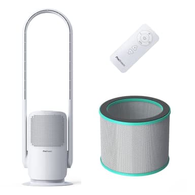 Pro Breeze Ventilatore a torre senza pale 81cm, purificatore d’aria con 9 velocità, 5 modalita’ d’uso e 80° gradi di oscillazione con telecomando- Ventilatore raffreddatore per Casa e Ufficio