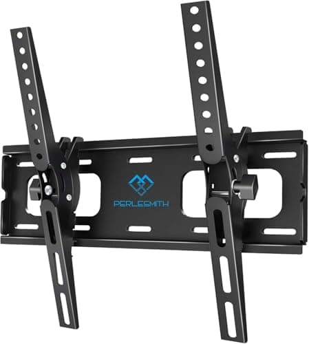 PERLESMITH Supporto TV Parete con Inclinazione Senza Attrezzi, Staffa TV Inclinabile da 26-65 Pollici Fino a 60 kg, Max VESA 400x400 mm