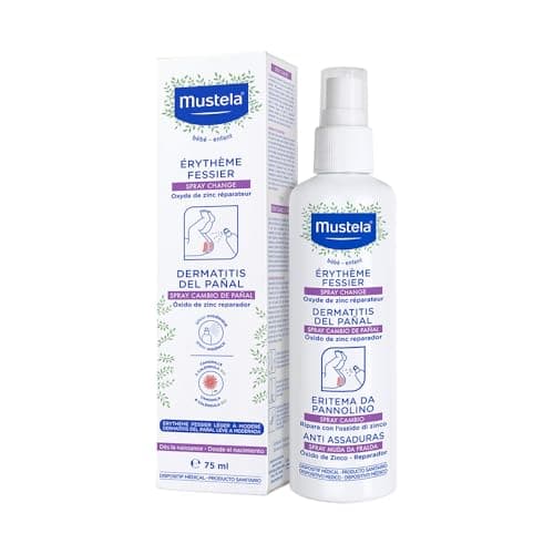 Mustela Spray Cambio Pannolino con Ossido di Zinco, Camomilla, Calendula, per Eritema da Pannolino, Neonati e Bambini - Allevia la Pelle Irritata e Sensibile, Favorisce la Rigenerazione Cutanea (75ml)