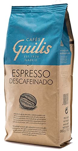 CAFES GUILIS DESDE 1928 AMANTES DEL CAFE - Caffè Decaffeinato in grani - Alta qualità chicchi di caffè i 100% Arabica 1 Kg