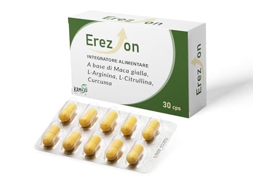 Kamasù™ Potente vasodilatatore Vigore Maca Gialla Erezione energizzante Uomo Integratore di Maca Gialla,L- Arginina Citrullina Curcuma Forza Resistenza e libido Maschile