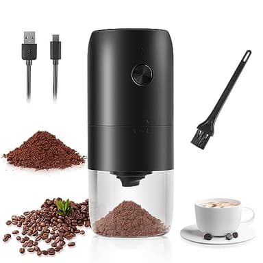 Weinsamkeit Macinacaffè Elettrico, Coffee Grinder Portatile con Macina Conica in Ceramica USB Ricaricabile Macina Caffe Granulometria Regolabile Una Inizio Chiave Macinino Caffè per Casa, Ufficio