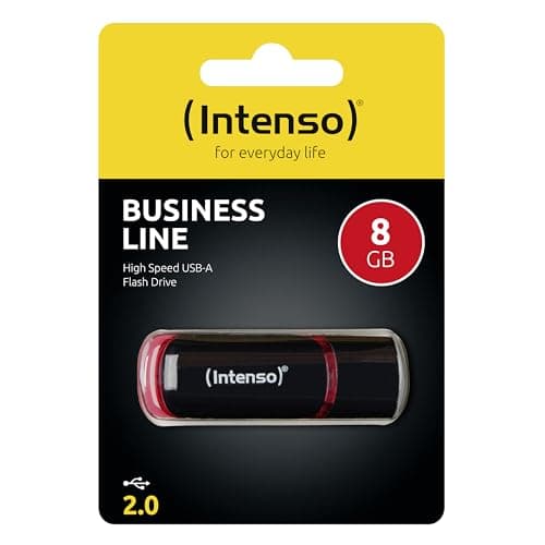 Intenso Business Line - Chiavetta USB da 8GB - Pendrive USB 2.0, nero, rosso