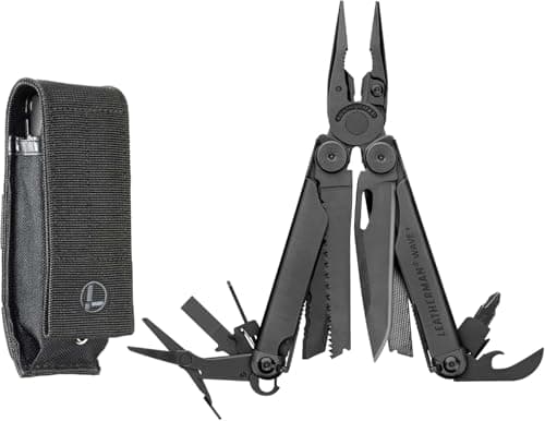LEATHERMAN - Wave Plus, Attrezzo Multifunzione Tascabile con 18 Pratici Strumenti, Attività Outdoor e Campeggio, con Fodero in Nylon