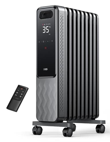 Dreo OH310 - Radiatore ad olio a risparmio energetico, 2000 W, con 9 nervature con telecomando, 3 livelli di riscaldamento, 4 modalità, timer 24 ore, protezione contro il surriscaldamento, radiatori,