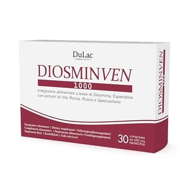 Dulàc - Diosmina Esperidina 500 mg 30 compresse, Diosminven, Integratore per Emorroidi, Microcircolo, Gambe Gonfie, Plesso Emorroidario, Vene Varicose, Capillari Rotti