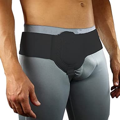 Cintura Inguinale per Ernia,Cinto Ernia Inguinale Uomo Regolabile Lato Sinistro O Destro Supporto,Protezione per Ernia Inguinale Cintura,con Cuscinetto Di Compressione Rimovibile ,One Size,Black