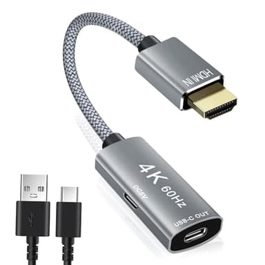 BASESAILOR Adattatore Cavo HDMI Maschio a USB-C Femmina con Cavo USB C,Attrezzature per macchine Nreal air AR,Adattatore Thunderbolt 3 4K 60Hz per MacBook Pro,Mac Air,Microsoft Surface