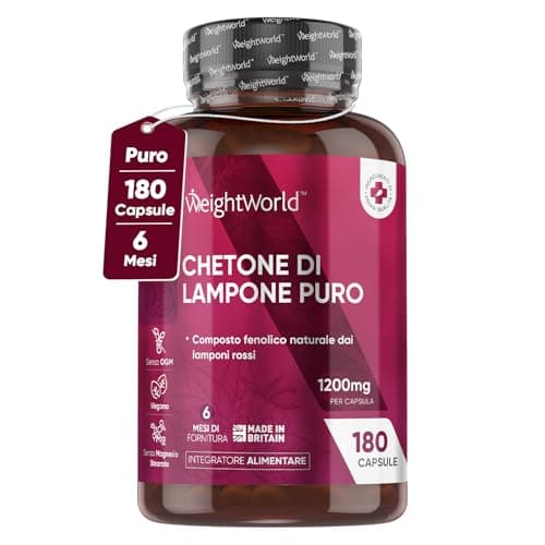 Chetoni Esogeni di Lampone Puro, 180 Capsule Vegan ad Alto Dosaggio, Scorta 6 Mesi, per Uomini e Donne, Integratore di Chetoni 1200mg, Dieta Chetogenica (Keto) & Low Carb, Raspberry Ketone Pure
