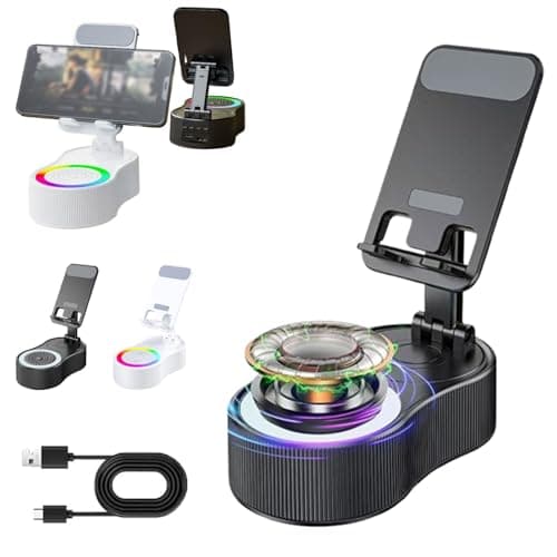 SonicDrop Dock - Altoparlante e supporto di ricarica senza accoppiamento, rotazione a 360 gradi e luce a 7 colori, suono "drop-to-play", supporto per dock SonicDrop (black)