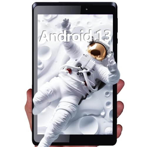 C idea Tablet da 8 pollici, Android 13, 4 GB RAM 32 GB ROM, 1280 x 800 HD IPS touchscreen, batteria 5000 mAh, tablet quad-core per adulti, studenti, intrattenimento, nero