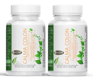 Hyper Calma Colon Irritabile, favorisce la Digestione e l'Eliminazione di Gas - Pulizia Colon e Intestino Profonda e Contrasta Pancia Gonfia, Stitichezza, Flatulenza e Colon Irritabile 120 Compresse