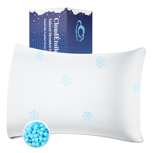 CloudÉtoile Cuscino Cervicale Memory Foam - Regolabile Cuscino Ortopedico con Schiuma Frantumata per Dormire, Supporto Ergonomico Guanciale Letto Anti Dolore e Antirussamento, Federa Lavabile 60x40 cm