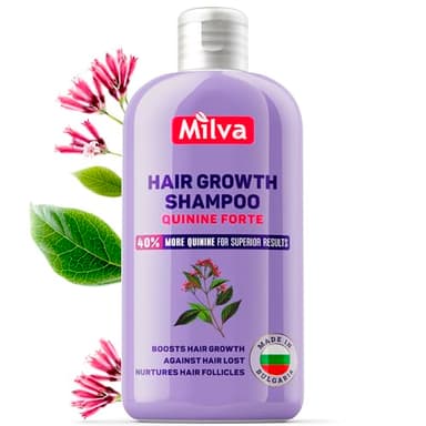 Milva Shampoo Anticaduta Capelli Donna e Uomo con Estratto di Chinino - 200 ml Naturale Shampoo per Crescita Capelli - Nutre e Stimola il Cuoio Capelluto - Shampoo Rinforzante Capelli Fini e Fragili
